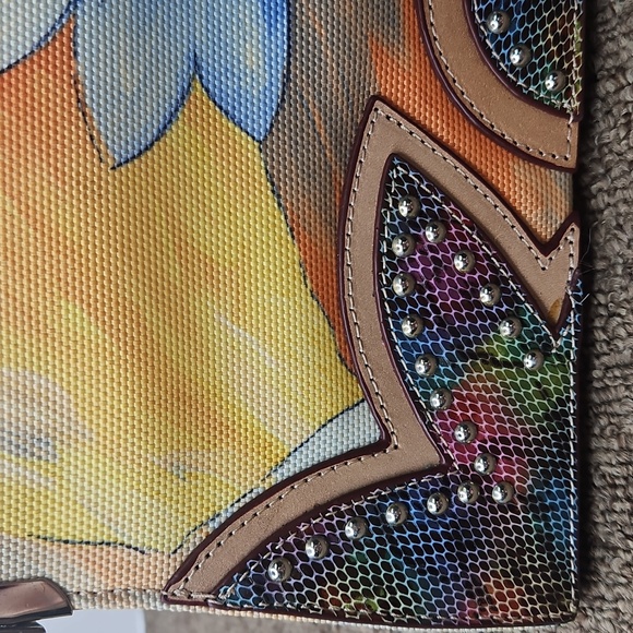 Tallula Tate 3 in 1 Floral Colorful Bag Clutch Kisslock Silver Hardware - Picture 9 of 10